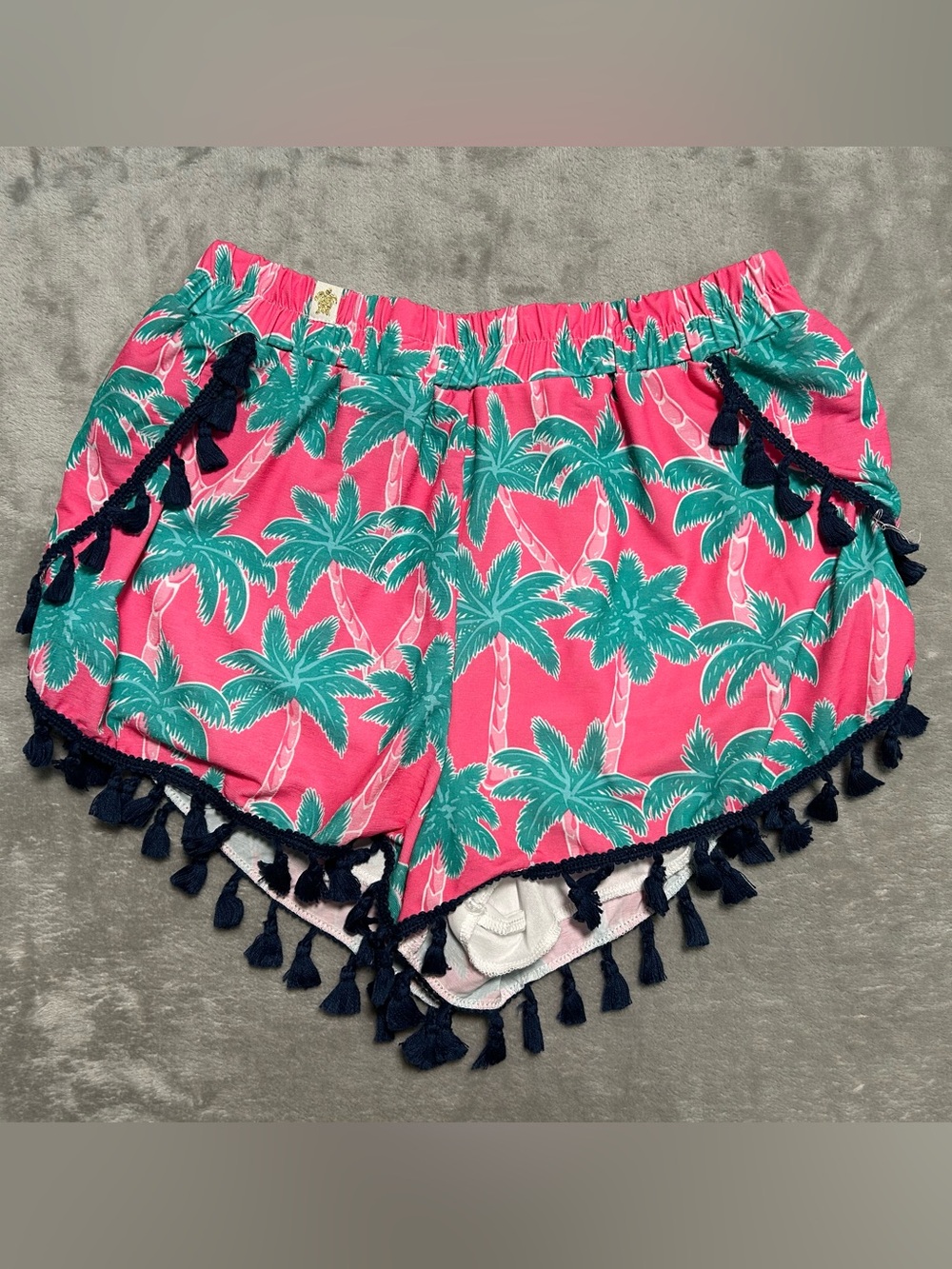 Simply Southern Tassel Lined Lightweight Shorts Women’s S/M Palm Trees